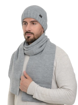 Комплект мужской «Оскар» (шапка бини+шарф)