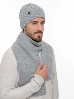 Комплект мужской «Джастин» (шапка бини+шарф)