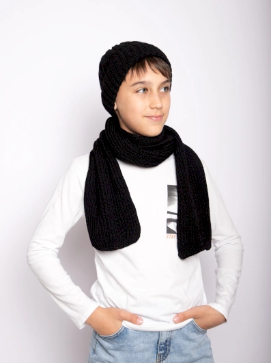 Комплект «Харди» (шапка + шарф) Черный