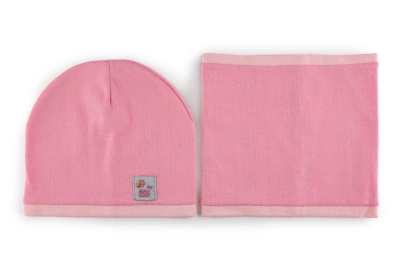 Комплект детский «Мелина» (шапка+баф) Розовый