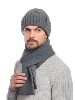 Комплект мужской «Давид» (шапка бини+шарф)