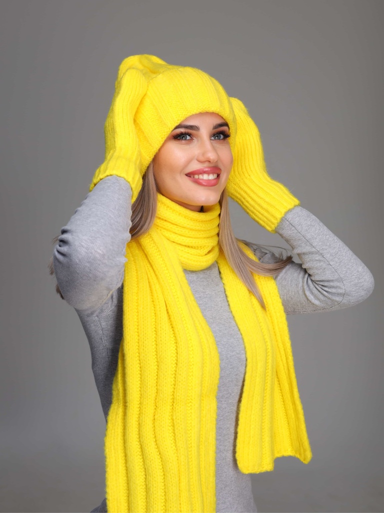 Комплект шапка и шарф ВЕСТА new желтый